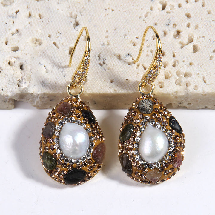 Olivenorma Morganite Tourmaline Freshwater Pearl Jewelry Set - image 21