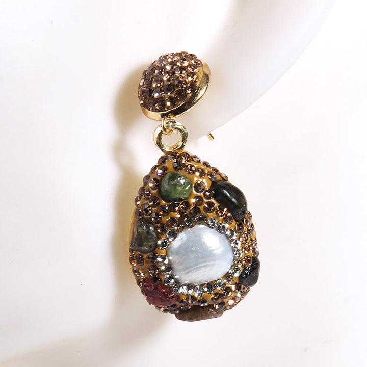 Olivenorma Morganite Tourmaline Freshwater Pearl Jewelry Set - image 16