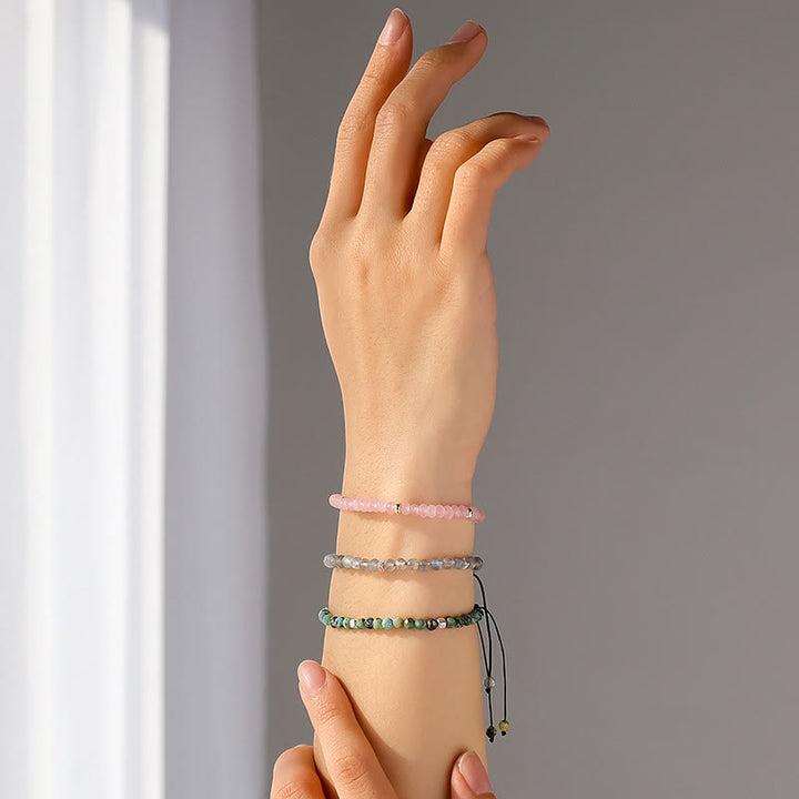 Olivenorma 4mm Round Beads Titanium Steel Bracelet - image 2