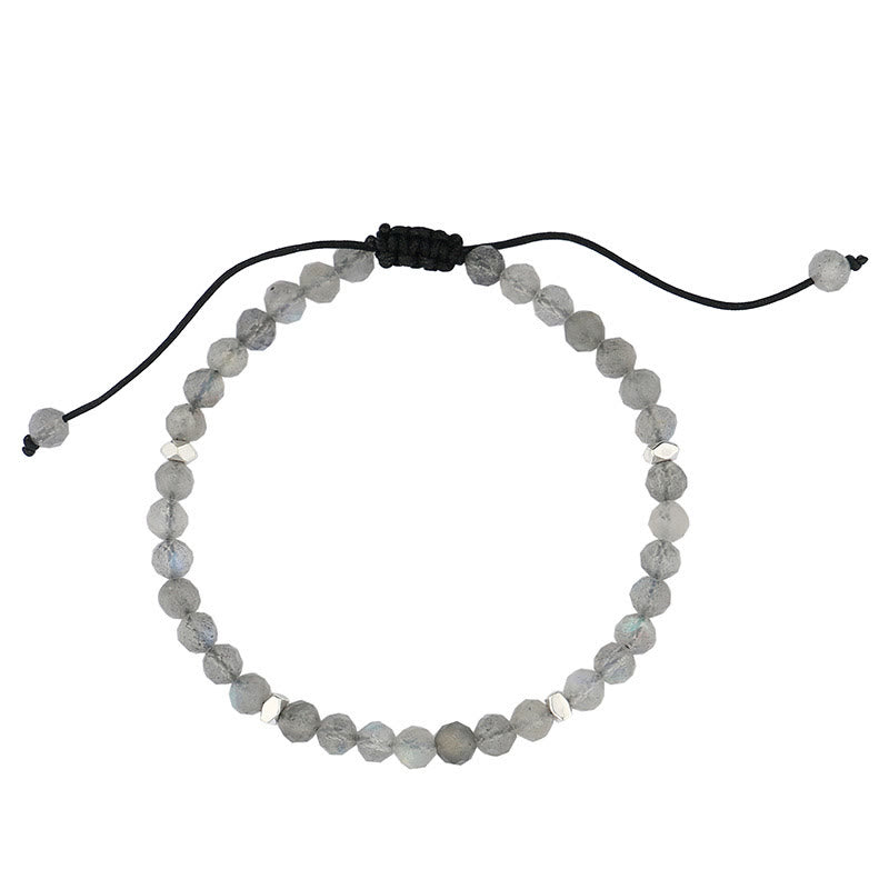 Olivenorma 4mm Round Beads Titanium Steel Bracelet - Labradorite - image 7