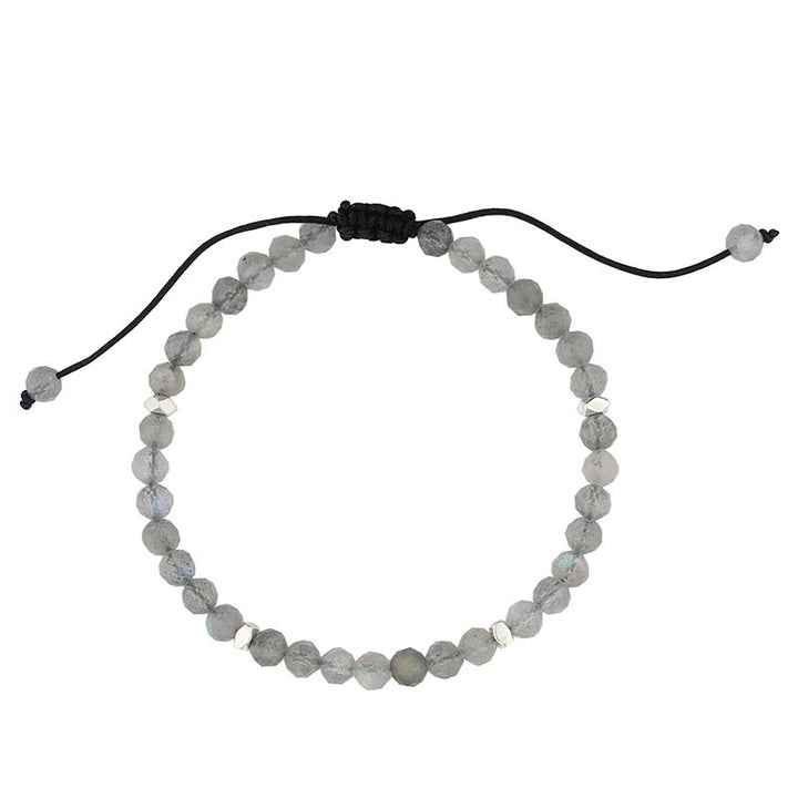 Olivenorma 4mm Round Beads Titanium Steel Bracelet - Labradorite - image 7