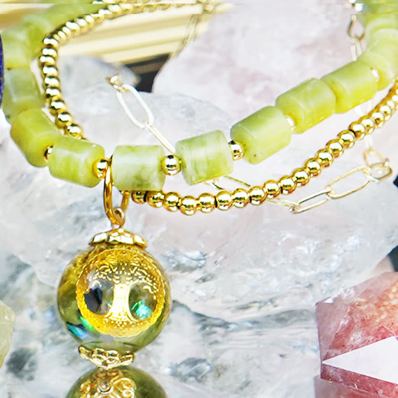 Olivenorma Peridot Beads Tree of Life Adjustable Bracelet - image 4