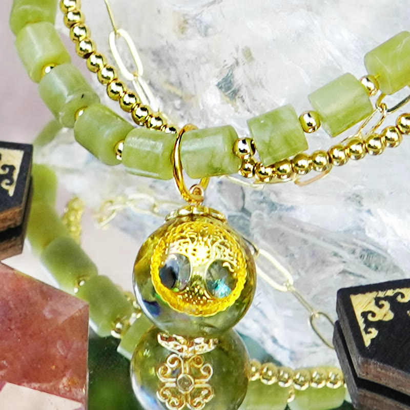 Olivenorma Peridot Beads Tree of Life Adjustable Bracelet - image 1