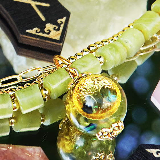 Olivenorma Peridot Beads Tree of Life Adjustable Bracelet - image 3