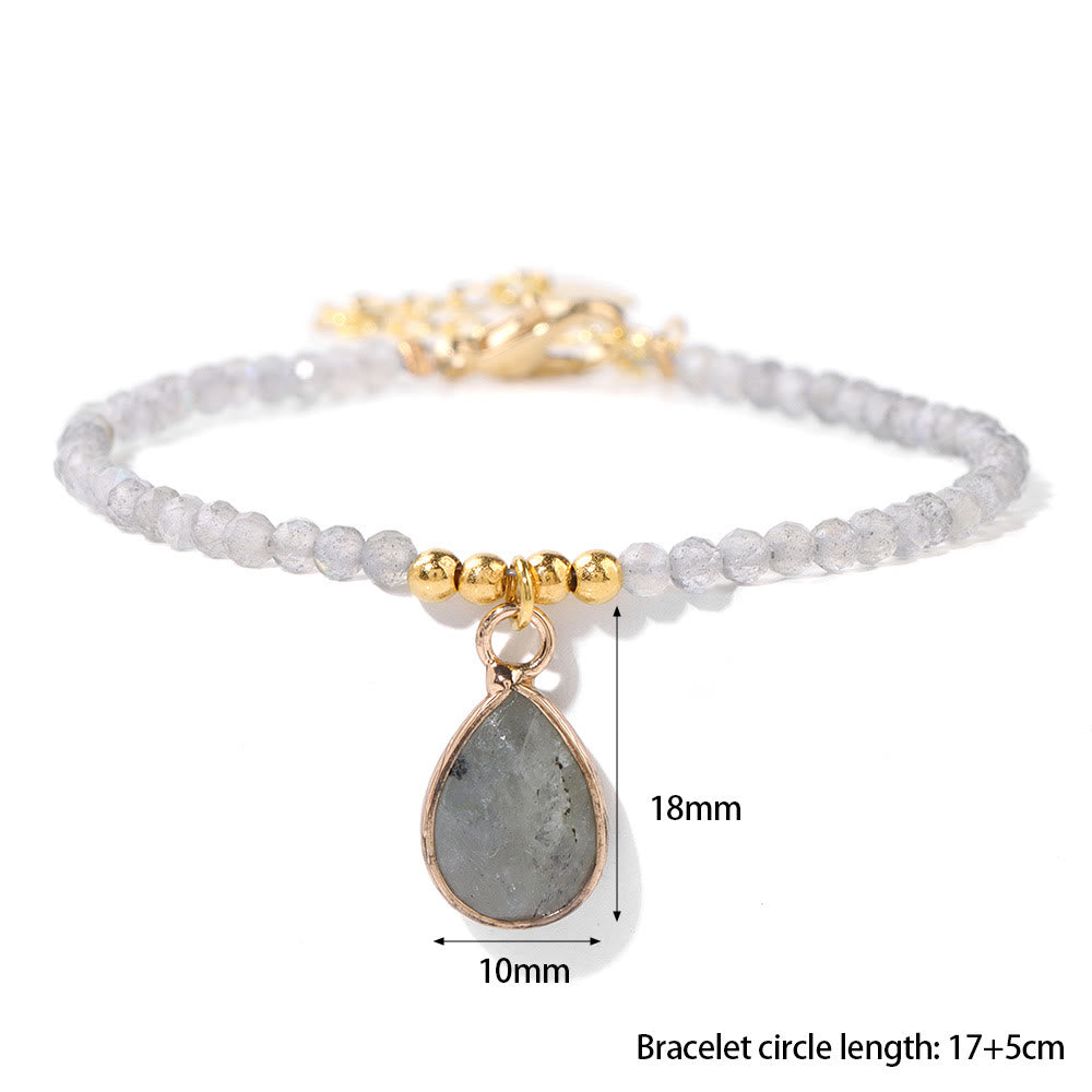 Olivenorma Natural Stone Beads Water Drop Pendant Bracelet - image 13