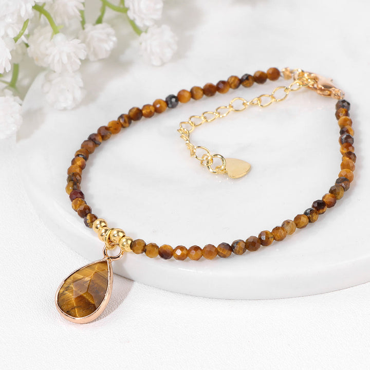 Olivenorma Natural Stone Beads Water Drop Pendant Bracelet - image 6
