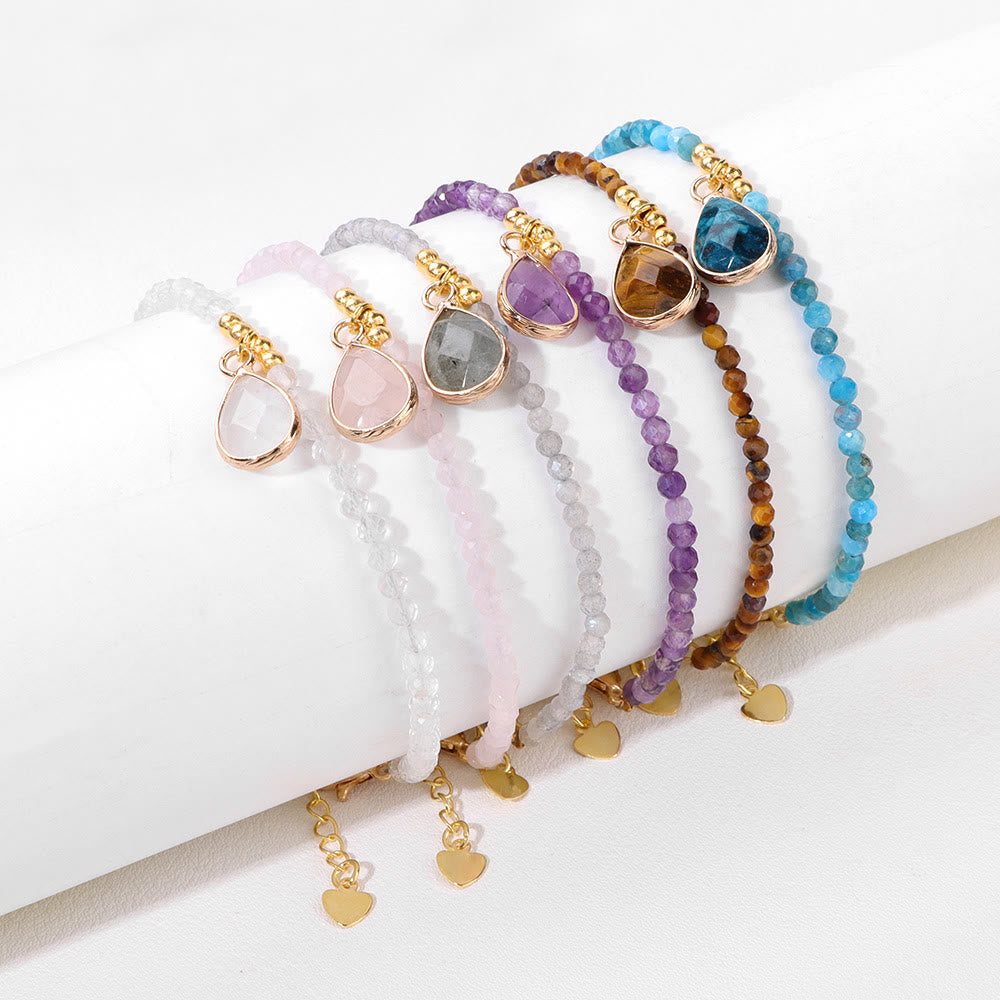 Olivenorma Natural Stone Beads Water Drop Pendant Bracelet - image 15