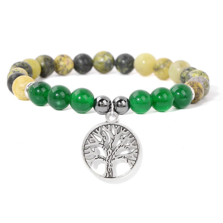 Olivenorma Natural Crystal Tree of Life Pendant Bracelet - Green Aventurine - image 4