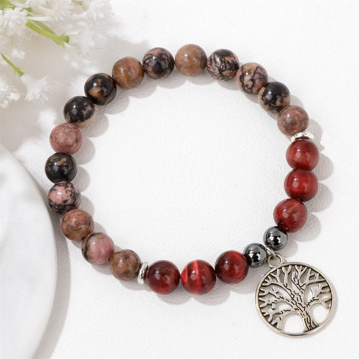 Olivenorma Natural Crystal Tree of Life Pendant Bracelet - image 1