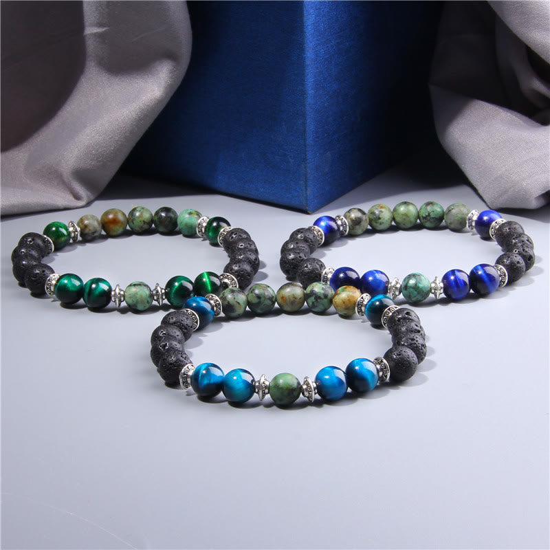 Olivenorma Natural Cat's Eye Stone Beads Men Bracelet - image 10