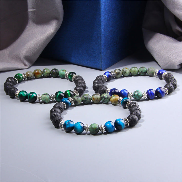 Olivenorma Natural Cat's Eye Stone Beads Men Bracelet - image 10