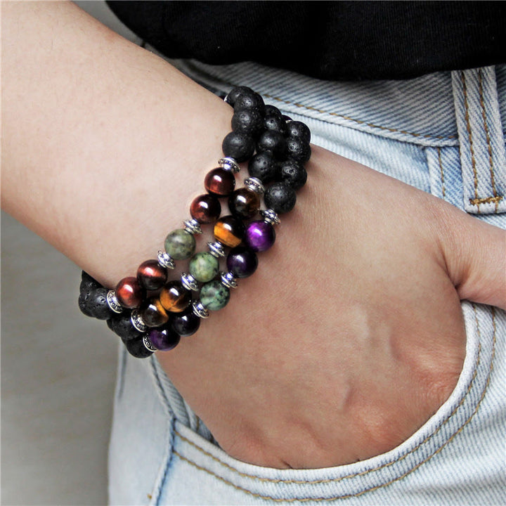 Olivenorma Natural Cat's Eye Stone Beads Men Bracelet - image 1
