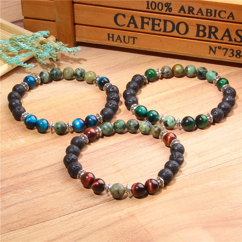 Olivenorma Natural Cat's Eye Stone Beads Men Bracelet - image 12