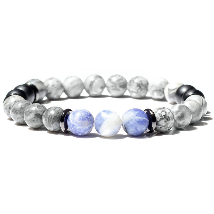 Olivenorma Natural Gray Jasper Beads Bracelet - Grey Jasper & Blue Spot Jasper - image 3