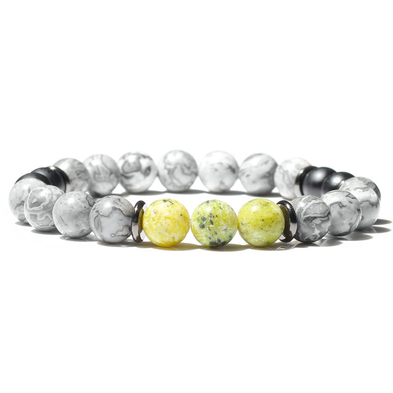 Olivenorma Natural Gray Jasper Beads Bracelet - Grey Jasper & Green Jade - image 9