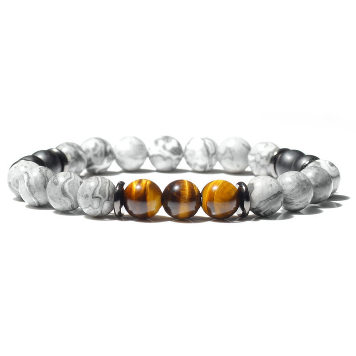 Olivenorma Natural Gray Jasper Beads Bracelet - Grey Jasper & Tiger Eye - image 10