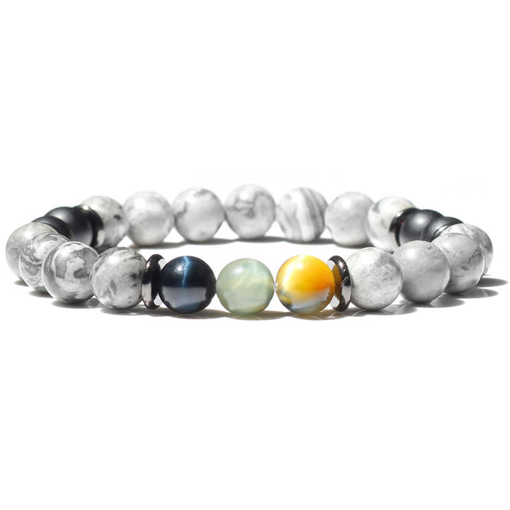 Olivenorma Natural Gray Jasper Beads Bracelet - Grey Jasper & Cat's Eye Stone - image 11