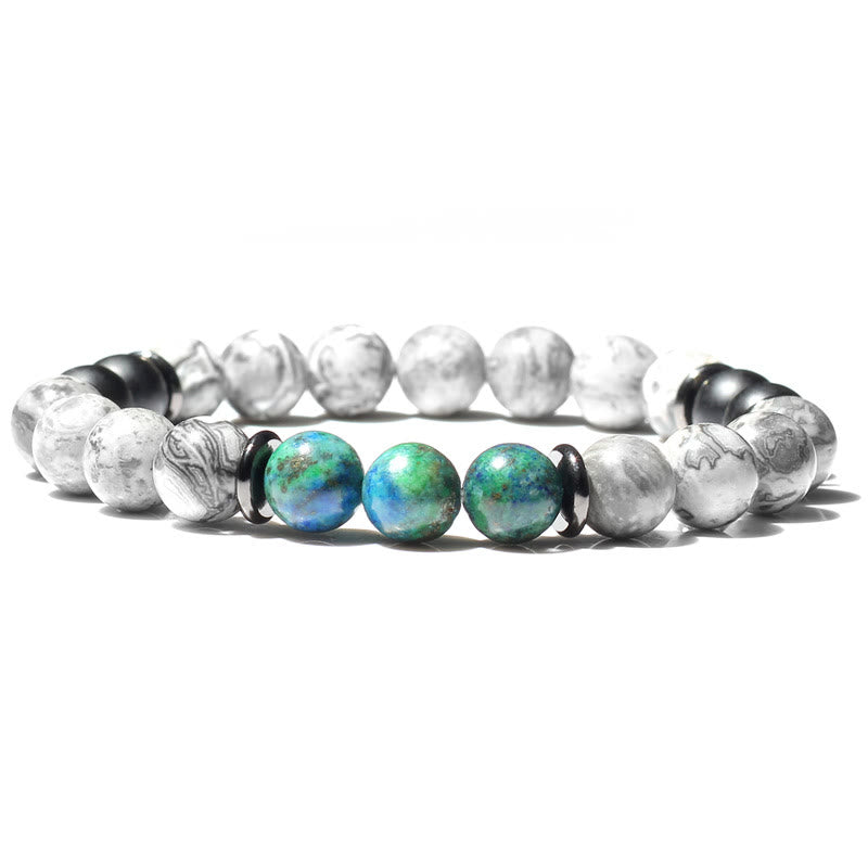 Olivenorma Natural Gray Jasper Beads Bracelet - Grey Jasper & Ocean Jasper - image 0