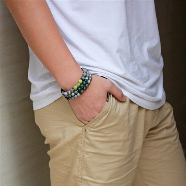 Olivenorma Natural Gray Jasper Beads Bracelet - image 4