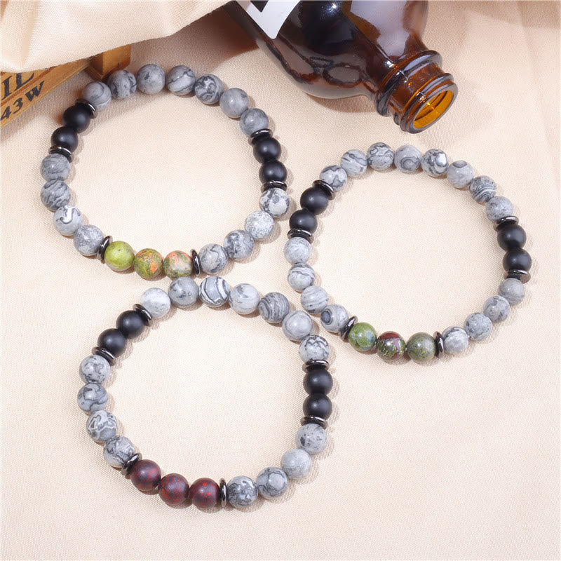 Olivenorma Natural Gray Jasper Beads Bracelet - image 16