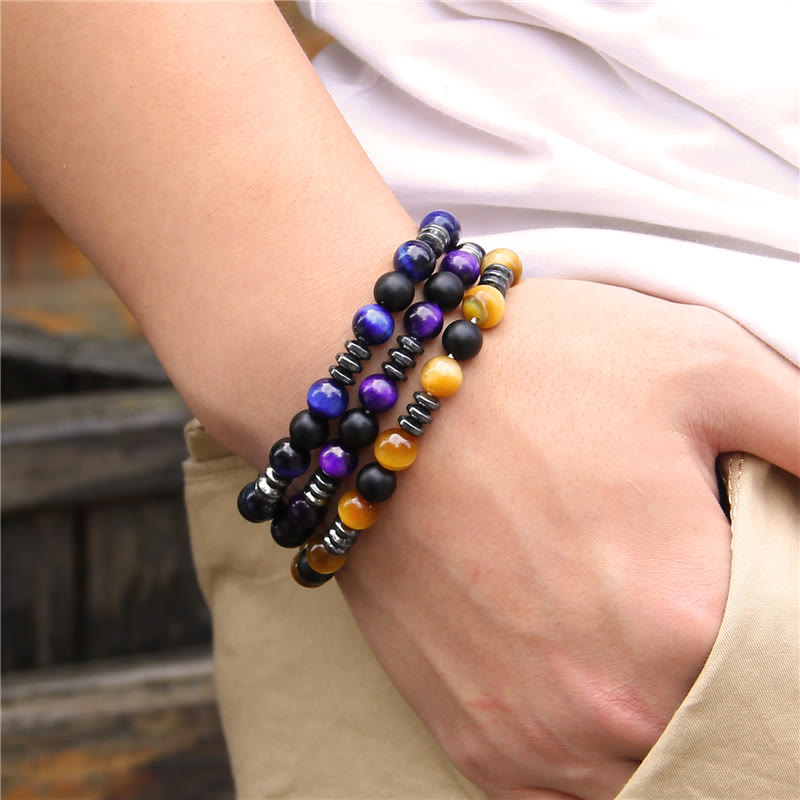 Olivenorma Natural Hematite Tiger Eye Stone Beads Bracelet - image 13