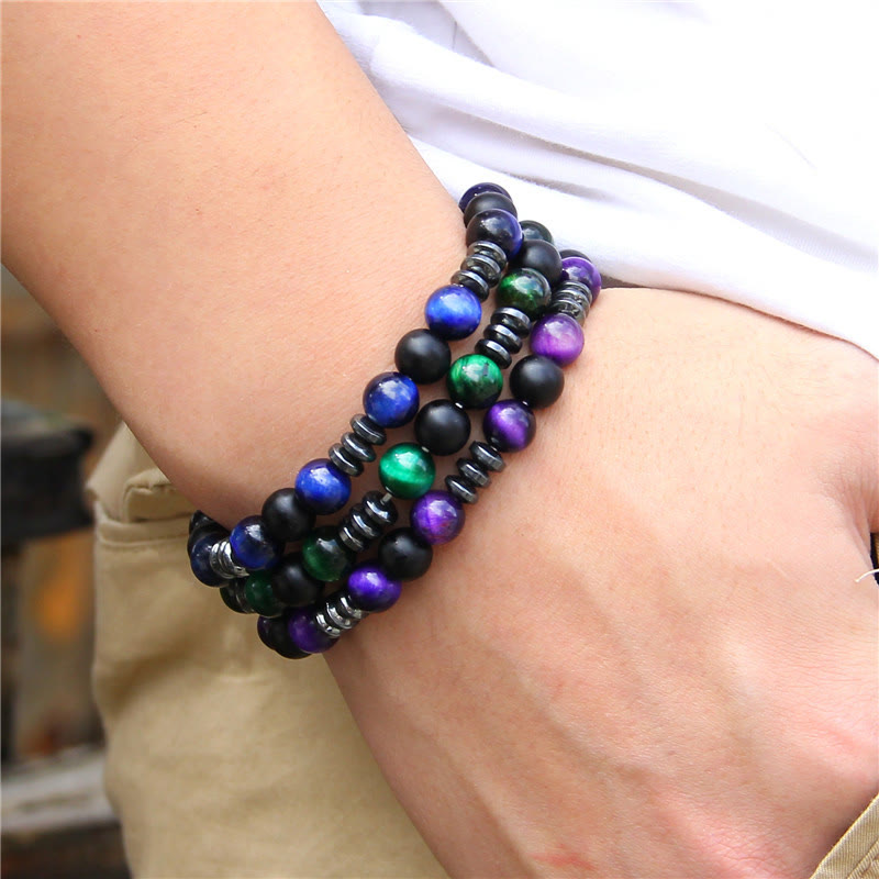 Olivenorma Natural Hematite Tiger Eye Stone Beads Bracelet - image 1