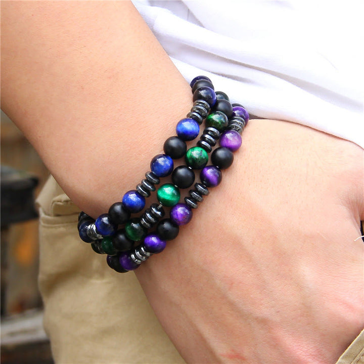 Olivenorma Natural Hematite Tiger Eye Stone Beads Bracelet - image 1