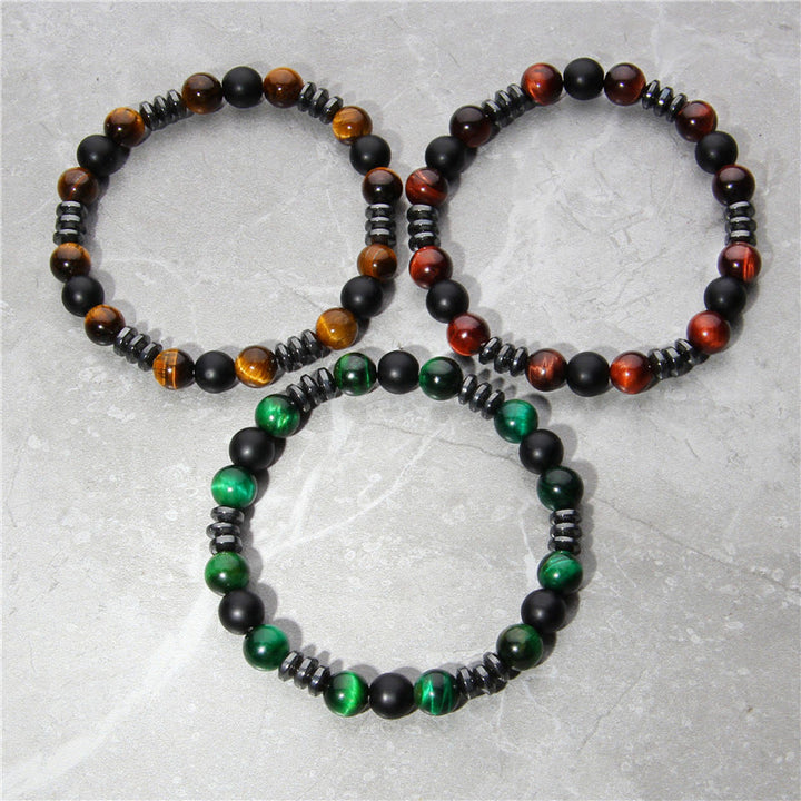 Olivenorma Natural Hematite Tiger Eye Stone Beads Bracelet - image 14