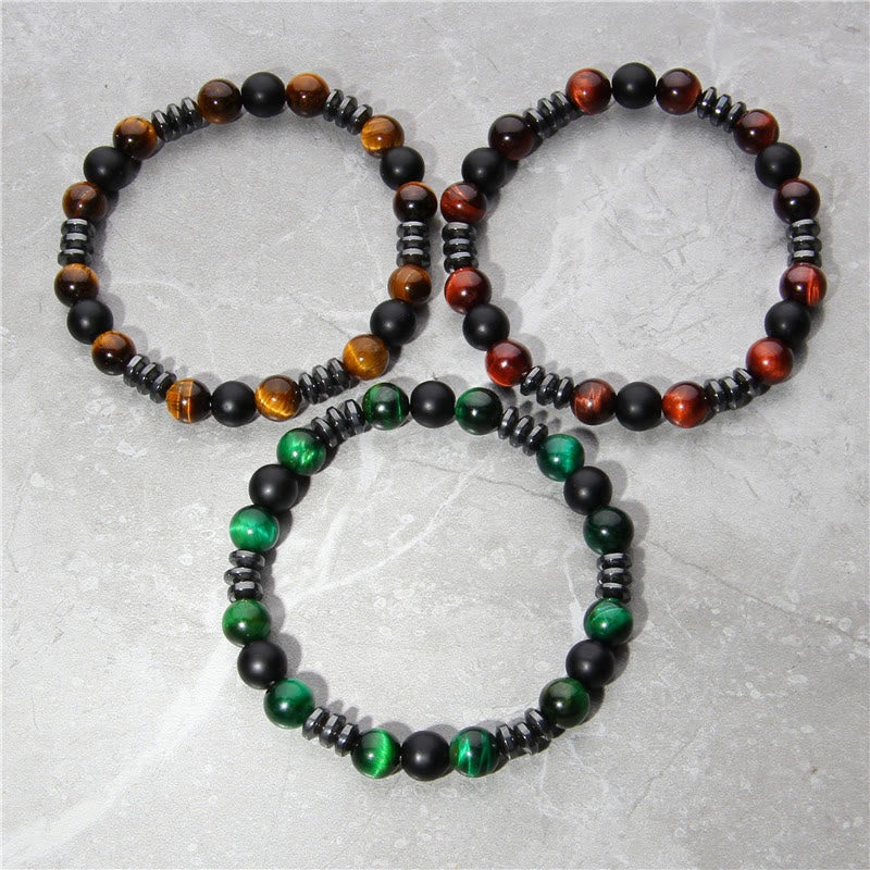 Olivenorma Natural Hematite Tiger Eye Stone Beads Bracelet - image 16