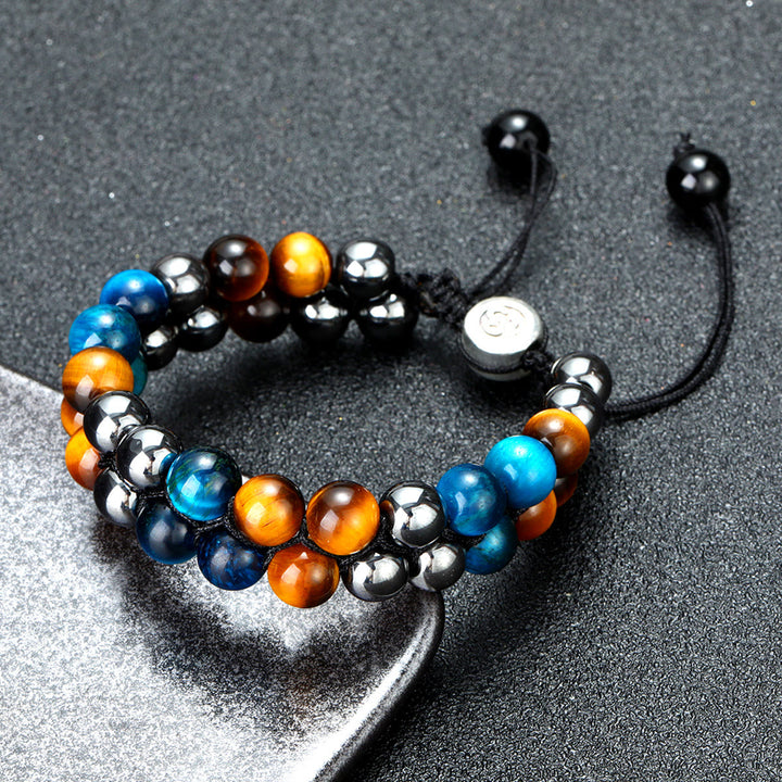 Olivenorma Men Blue Tiger Eye Beads OM Bracelet - image 2