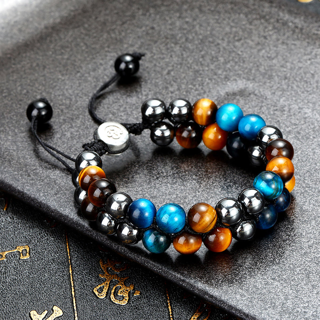 Olivenorma Men Blue Tiger Eye Beads OM Bracelet - image 1