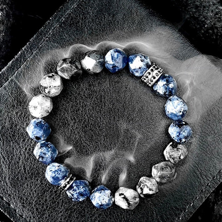Olivenorma Men Geometric Facets Blue Sodalite Labradorite Beads Bracelet - image 8