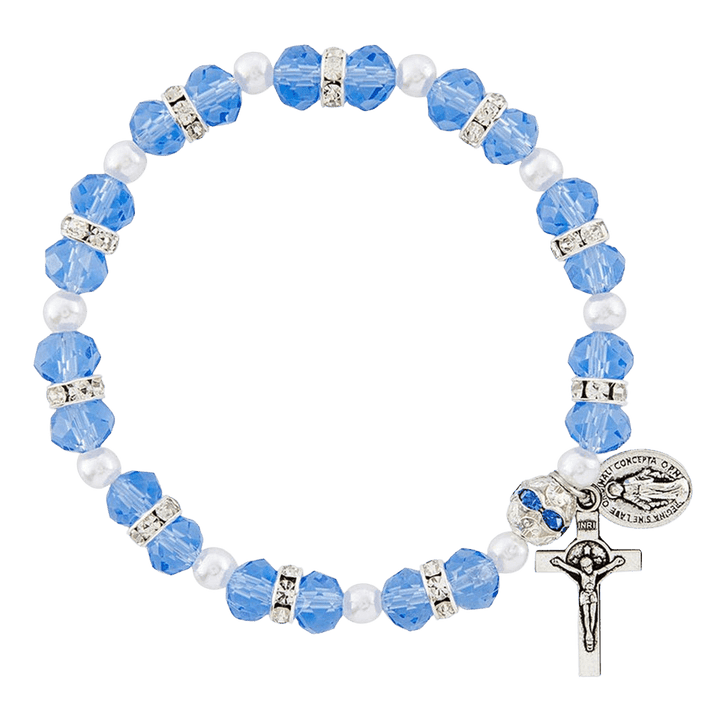 Olivenorma "Grounded In Faith" Sapphire Crystal Rosary Bracelet  - image 10