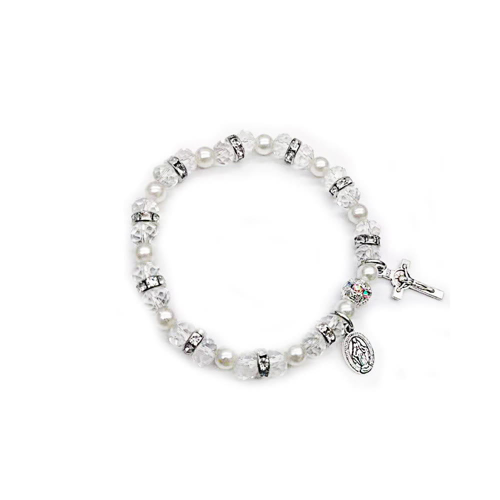 Olivenorma "Grounded In Faith" Sapphire Crystal Rosary Bracelet  - image 8