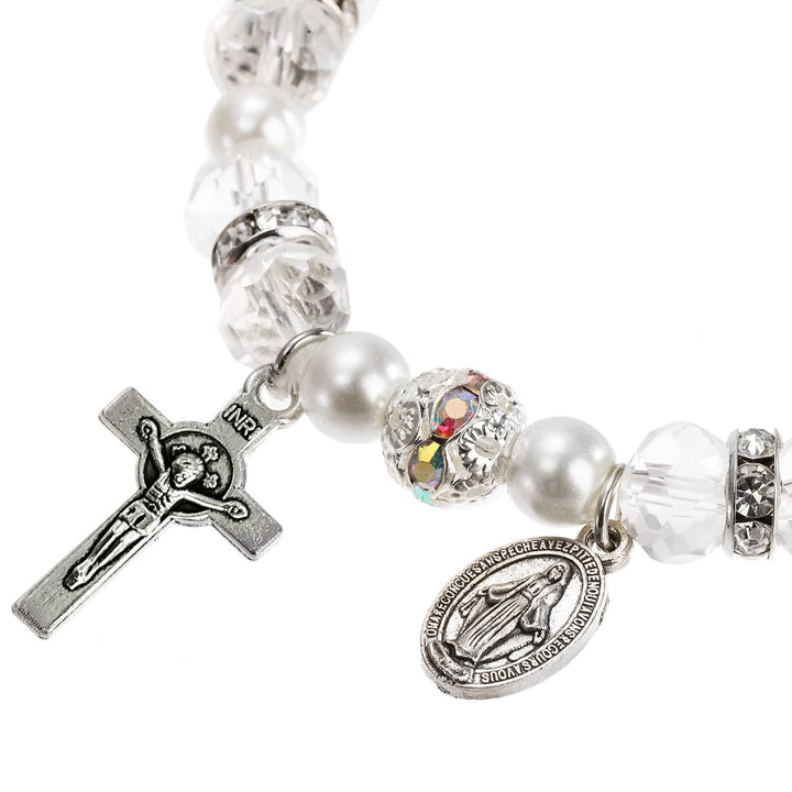 Olivenorma "Grounded In Faith" Sapphire Crystal Rosary Bracelet  - image 13