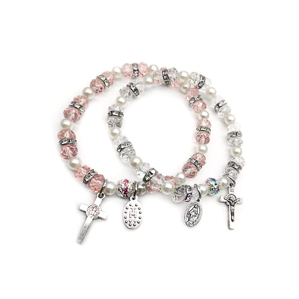 Olivenorma "Grounded In Faith" Sapphire Crystal Rosary Bracelet  - image 16