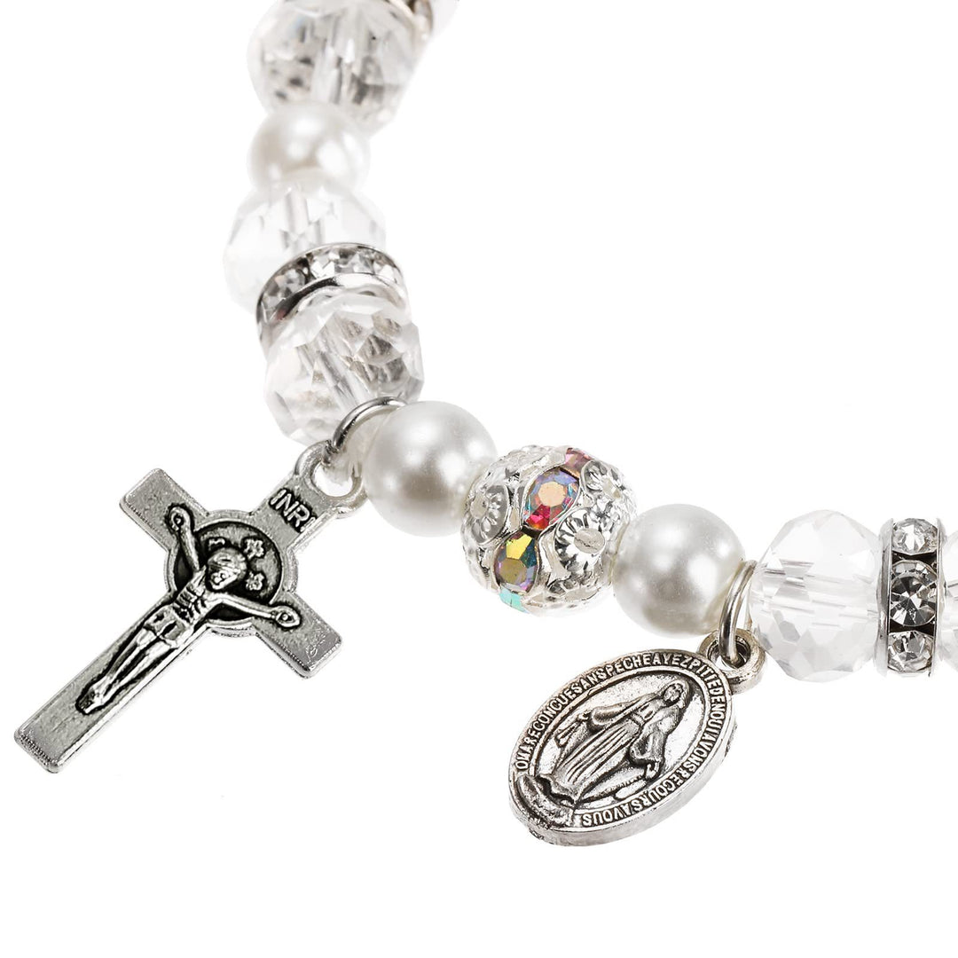 Olivenorma "Grounded In Faith" Sapphire Crystal Rosary Bracelet  - image 9