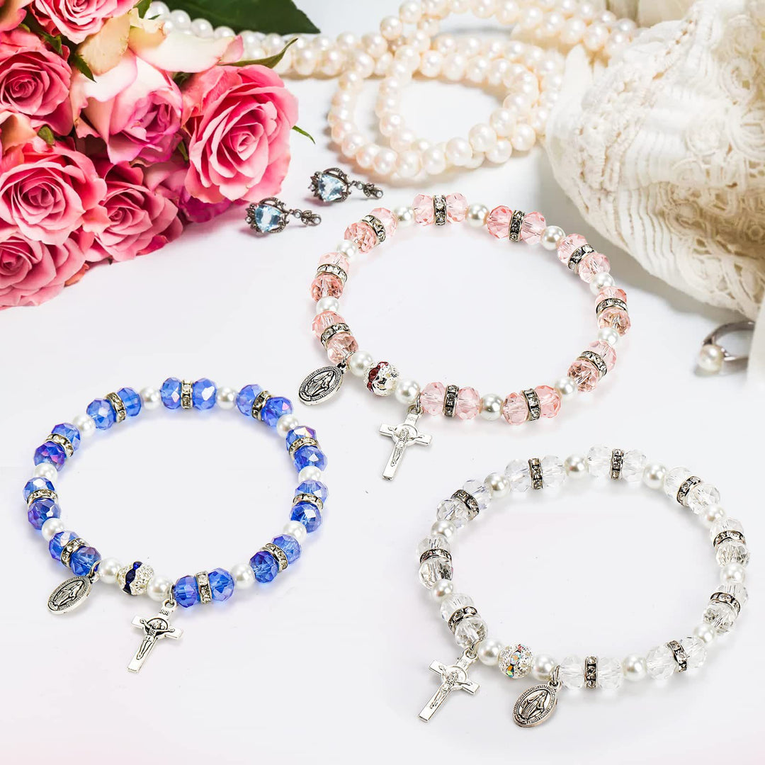 Olivenorma "Grounded In Faith" Sapphire Crystal Rosary Bracelet  - image 11