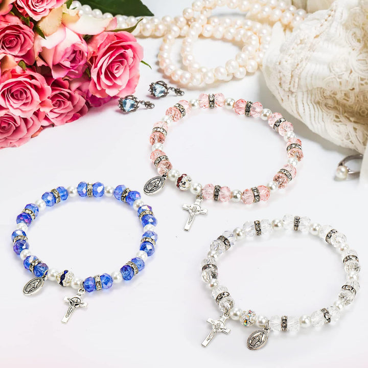Olivenorma "Grounded In Faith" Sapphire Crystal Rosary Bracelet  - image 11
