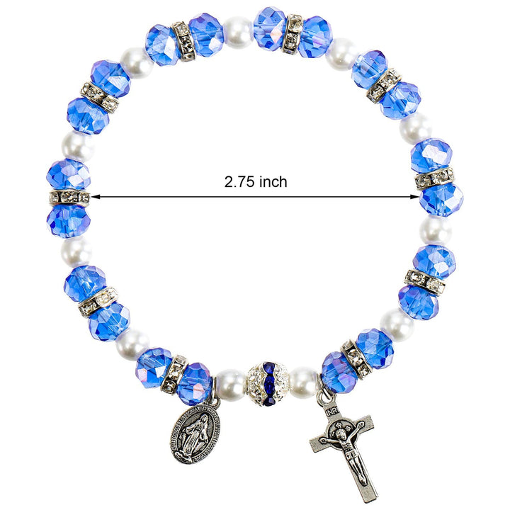Olivenorma "Grounded In Faith" Sapphire Crystal Rosary Bracelet  - image 13