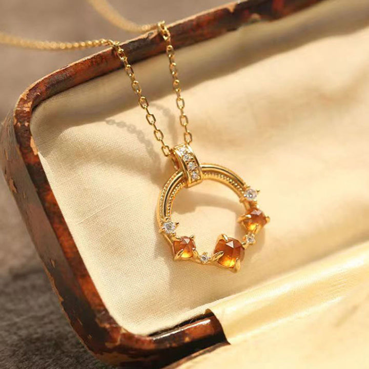 Olivenorma "Magical Sun" - Creative Romantic Sunset Sunstone Necklace  - image 4