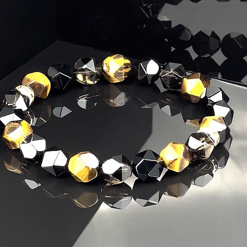 Olivenorma Men  Facets Tiger Eye Black Onyx Beads Bracelet - image 7