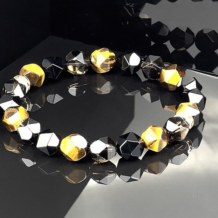 Olivenorma Men  Facets Tiger Eye Black Onyx Beads Bracelet - image 7