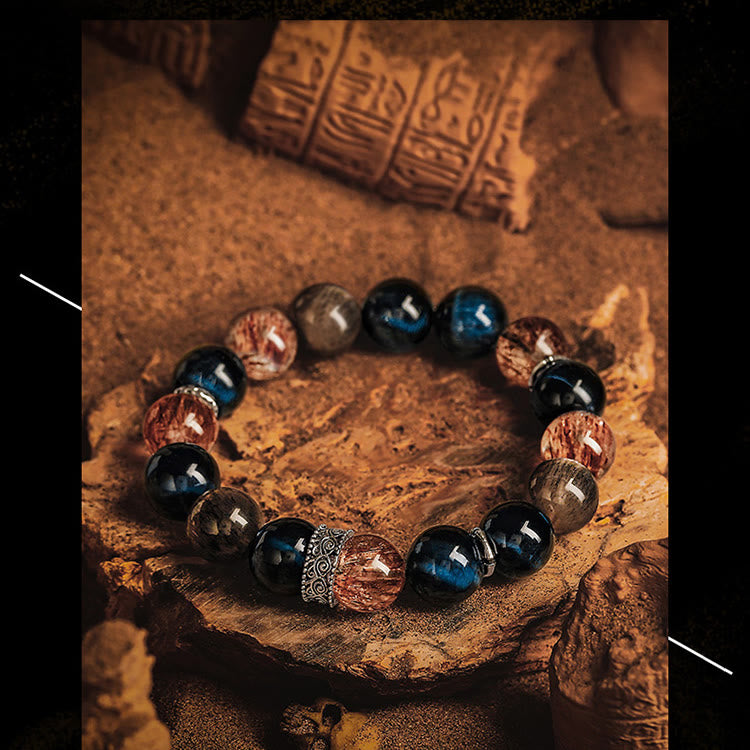 Olivenorma Men Black Gold Super Seven Beads Bracelet - image 5