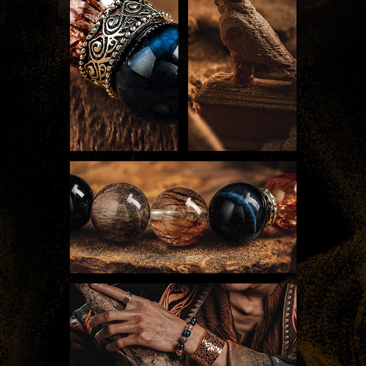 Olivenorma Men Black Gold Super Seven Beads Bracelet - image 4