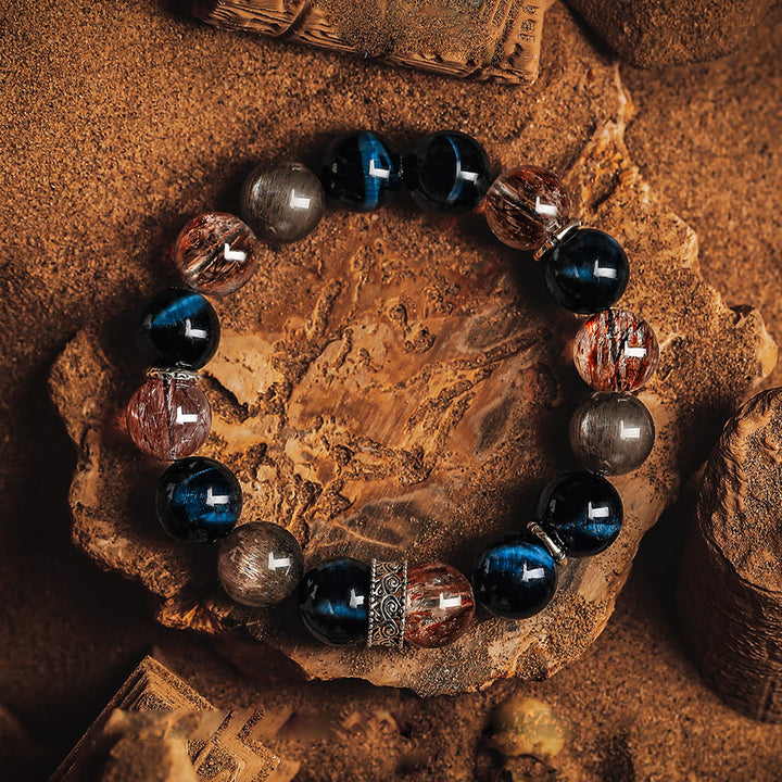 Olivenorma Men Black Gold Super Seven Beads Bracelet - image 3