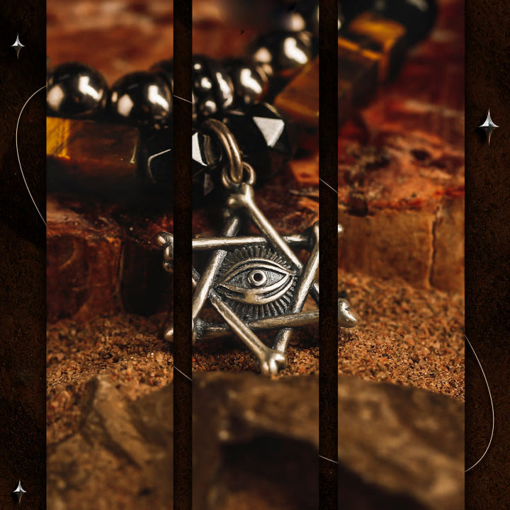 Olivenorma Men Tiger Eye Gold Obsidian Evil Eye Beads Bracelet - image 4