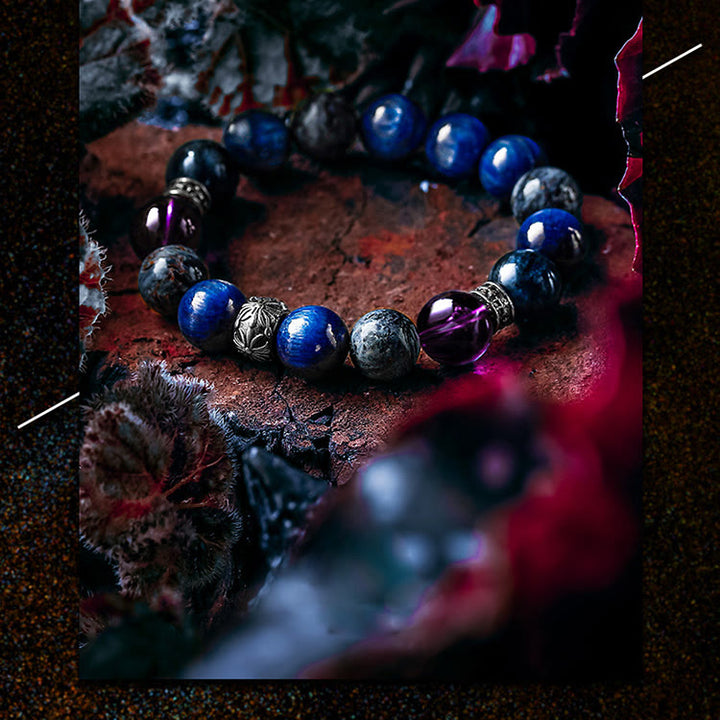Olivenorma Men Lapis Lazuli Amethyst Pietersite Beads Bracelet - image 3