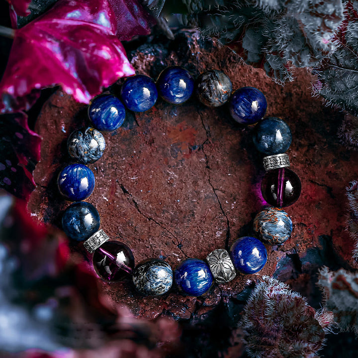 Olivenorma Men Lapis Lazuli Amethyst Pietersite Beads Bracelet - image 5