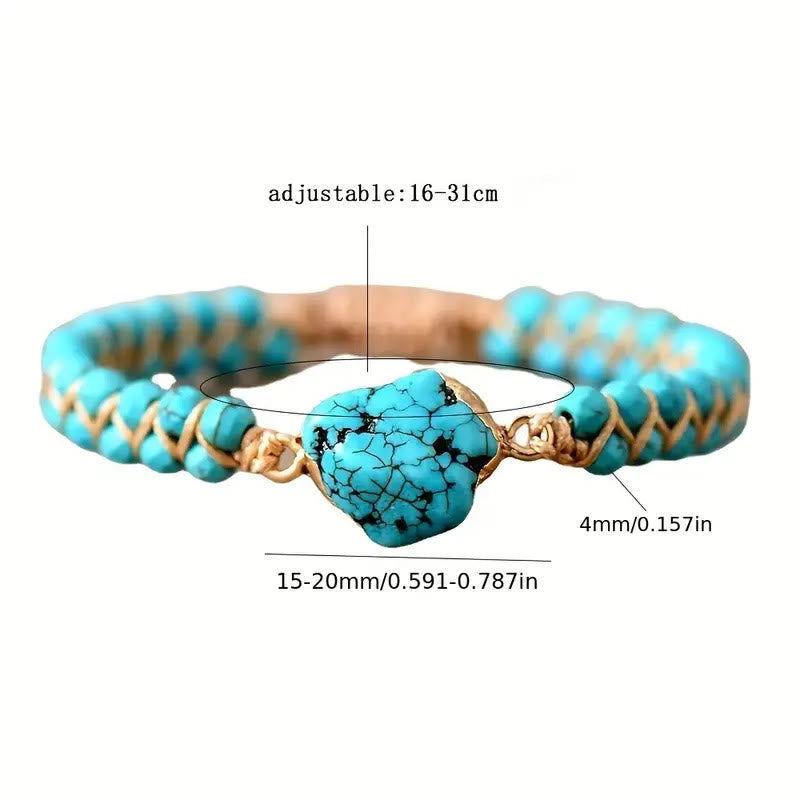 Olivenorma Irregular Bracelet Turquoise Double Beaded Bracelet - image 4